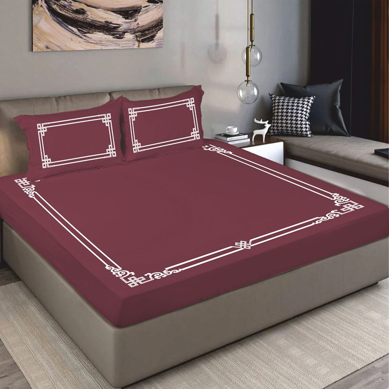 Bodycomfy 100% Cotton Hosiery King Size Fitted Bedsheet – Versache Classical Print