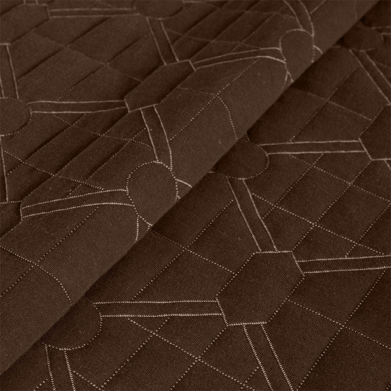 BodyComfy 100% Cotton Hosiery King-Size Fitted Bedcover – Geometrical Quilted Pattern