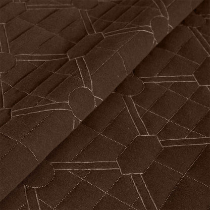 BodyComfy 100% Cotton Hosiery King-Size Fitted Bedcover – Geometrical Quilted Pattern