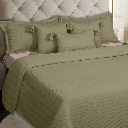 BodyComfy 100% Cotton Hosiery King-Size Fitted Bedcover – Chevron Print