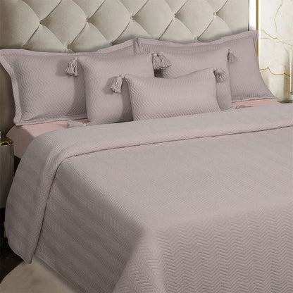 BodyComfy 100% Cotton Hosiery King-Size Fitted Bedcover – Chevron Pattern