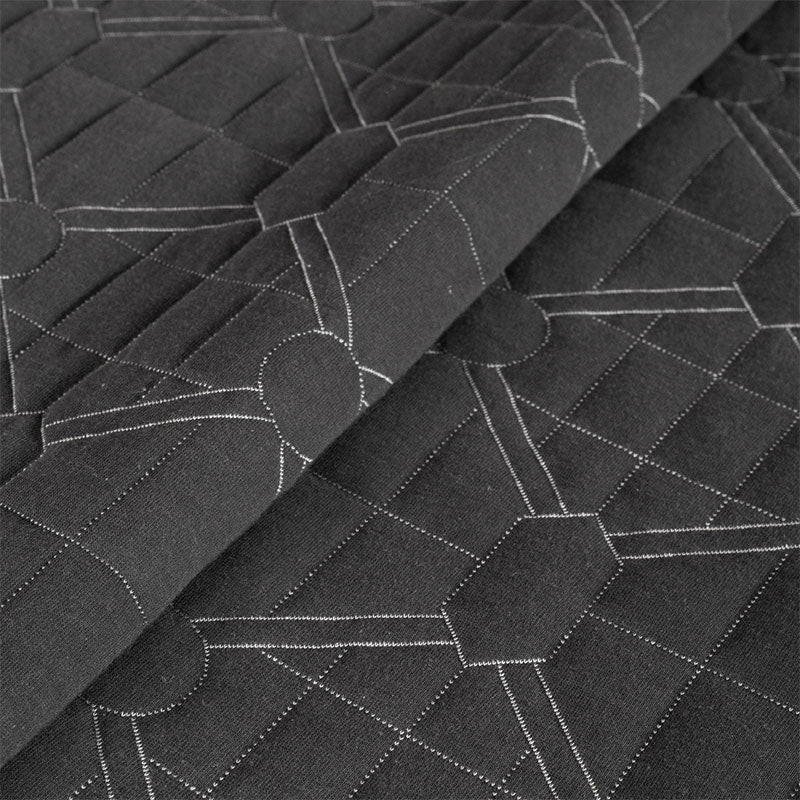 BodyComfy 100% Cotton Hosiery King-Size Fitted Bedcover – Geometrical Quilted Pattern