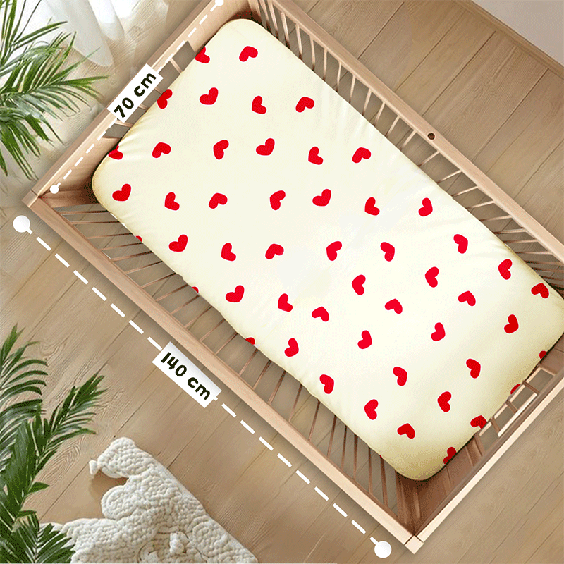 Bodycomfy 100% Cotton Hosiery Fitted Cot Sheet Pack of 2 - All Over Print