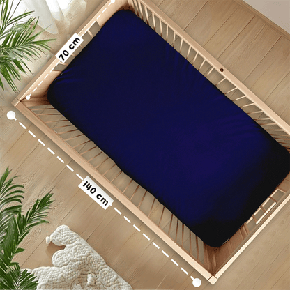 Bodycomfy 100% Cotton Hosiery Fitted Cot Sheet Pack of 2 -Disney Print and Royal Blue