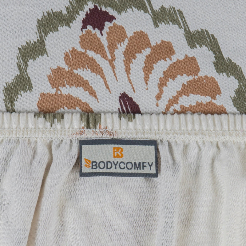 Bodycomfy 100% Cotton Hosiery King Size Fitted Bedsheet – Handblock Floral Allover Print