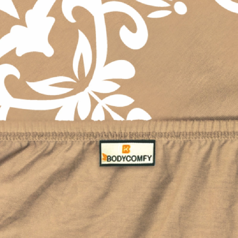 Bodycomfy 100% Cotton Hosiery King Size Fitted Bedsheet – Motif Panel Print