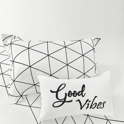 Bodycomfy 100% Cotton Hosiery King Size Fitted Bedsheet – Geometrical Panel Print