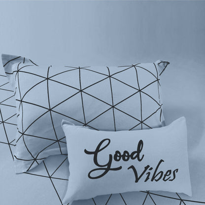 Bodycomfy 100% Cotton Hosiery Single bed Fitted Bedsheet – Geometric Print