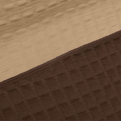 BodyComfy 100% Cotton Hosiery King-Size Fitted Bedcover – Square Block Embossed Pattern