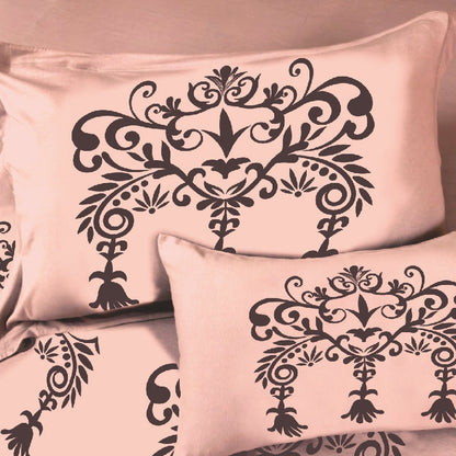 Bodycomfy 100% Cotton Hosiery King Size Fitted Bedsheet – Motif Panel Print