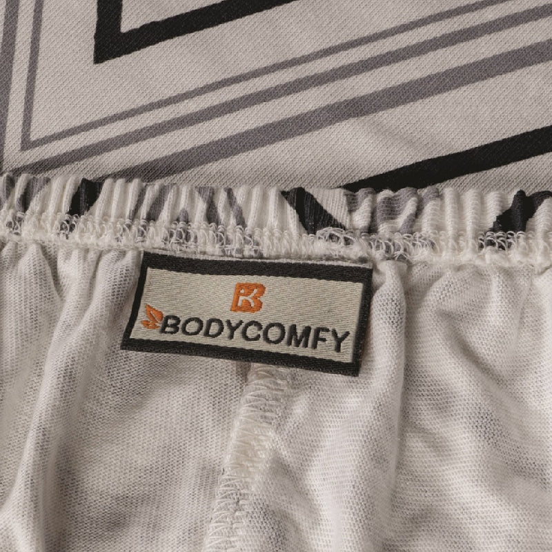 “Bodycomfy 100% Cotton Hosiery King Size Fitted Bedsheet – Chevron Minimalist Print