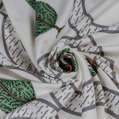 Bodycomfy 100% Cotton Hosiery King Size Fitted Bedsheet – Botanical Palm & Cypress Print