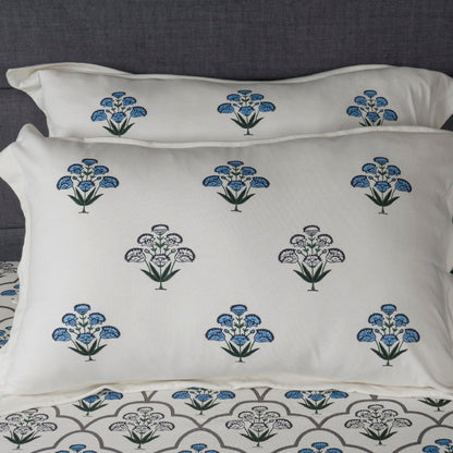 Bodycomfy 100% Cotton Hosiery King Size Fitted Bedsheet –  Floral Handblock Print