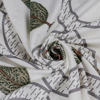 Bodycomfy 100% Cotton Hosiery King Size Fitted Bedsheet – Botanical Palm & Cypress Print