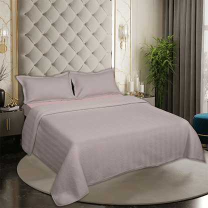 BodyComfy 100% Cotton Hosiery King-Size Fitted Bedcover – Chevron Pattern