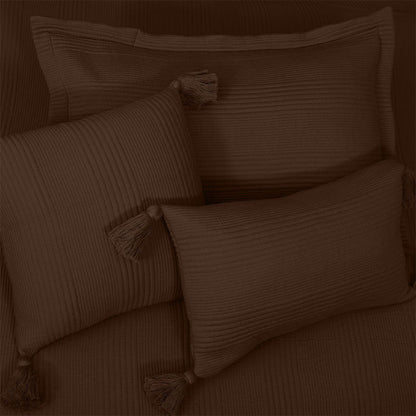 BodyComfy 100% Cotton Hosiery King-Size Fitted Bedcover – Checkered Block Texture