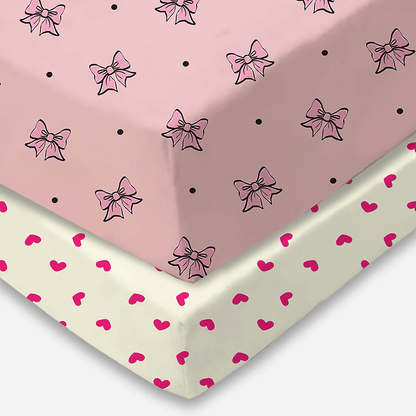 Bodycomfy 100% Cotton Hosiery Fitted Cot Sheet Pack of 2 - All Over Print