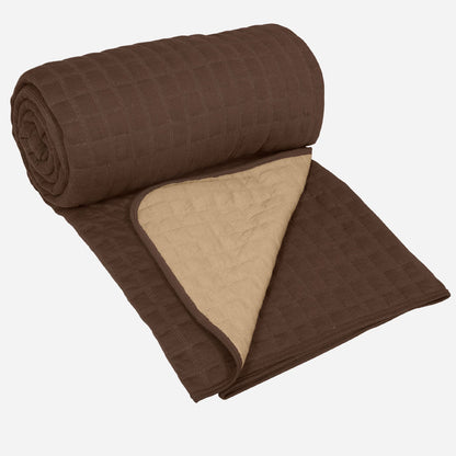 BodyComfy 100% Cotton Hosiery King-Size Fitted Bedcover – Geometrical Quilted Pattern