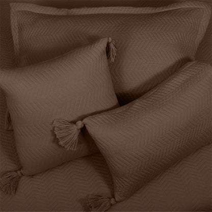 BodyComfy 100% Cotton Hosiery King-Size Fitted Bedcover – Chevron Pattern