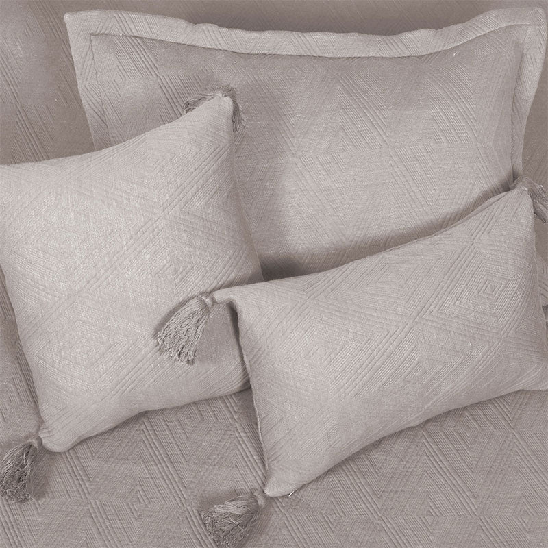 BodyComfy 100% Cotton Hosiery King-Size Fitted Bedcover – Layered Diamond Geometric Pattern