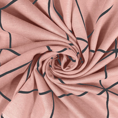 Bodycomfy 100% Cotton Hosiery King Size Fitted Bedsheet – Geometrical Panel Print