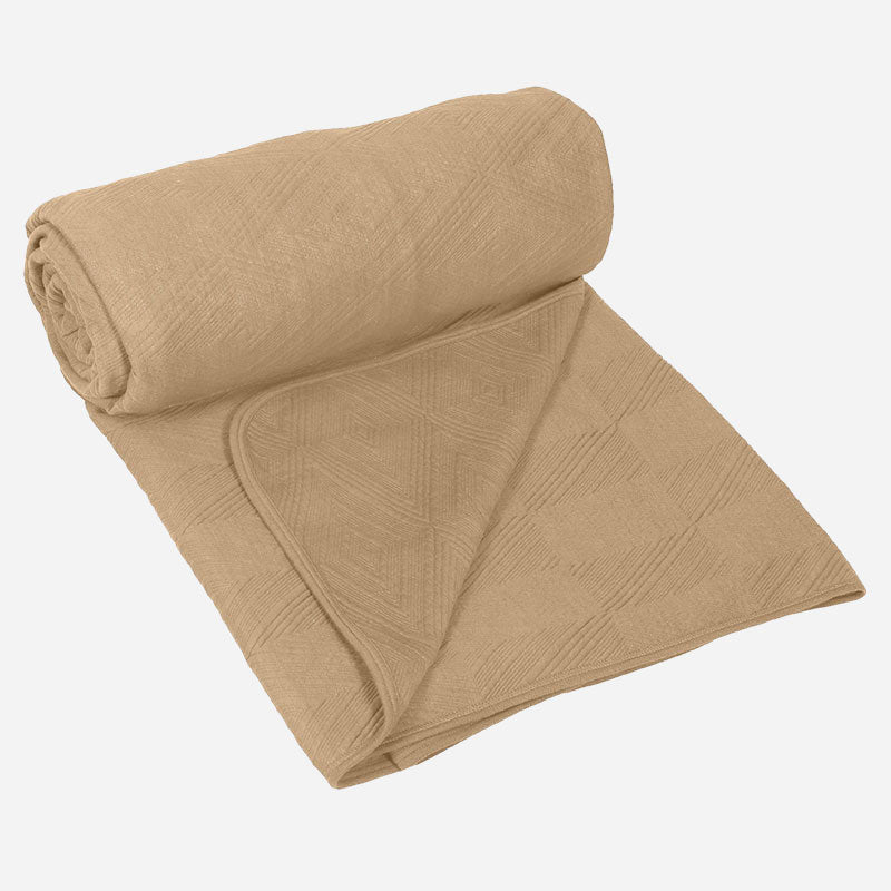 BodyComfy 100% Cotton Hosiery King-Size Fitted Bedcover – Heritage Diamond Pattern