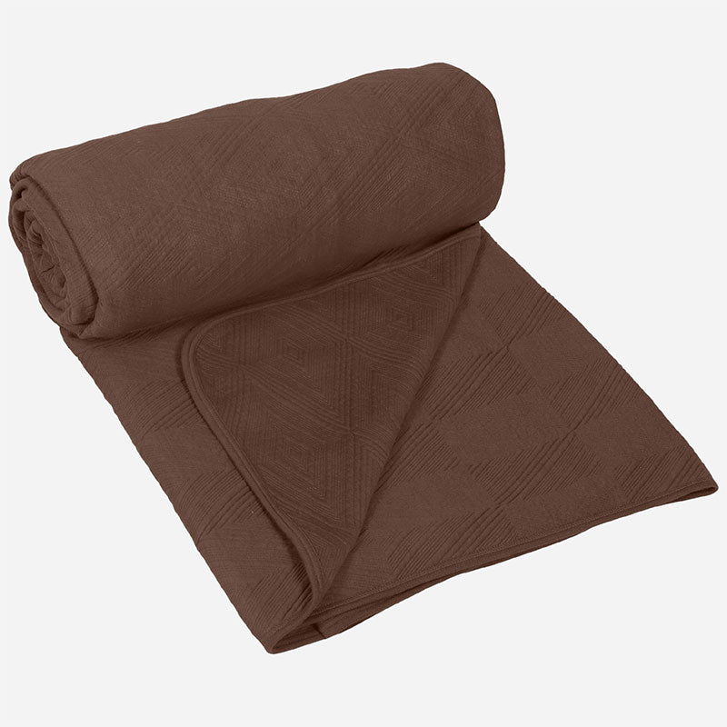 BodyComfy 100% Cotton Hosiery King-Size Fitted Bedcover – Heritage Diamond Pattern