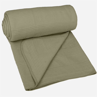 BodyComfy 100% Cotton Hosiery King-Size Fitted Bedcover – Checkered Block Texture