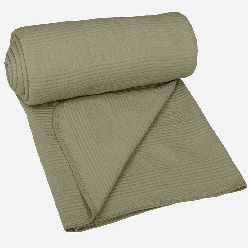 BodyComfy 100% Cotton Hosiery King-Size Fitted Bedcover – Minimalist Grid Texture Pattern