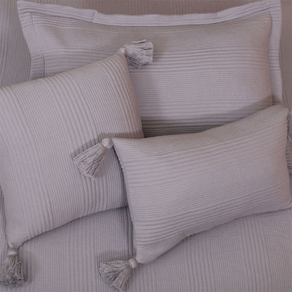 BodyComfy 100% Cotton Hosiery King-Size Fitted Bedcover – Minimalist Grid Texture Pattern