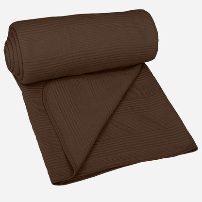 BodyComfy 100% Cotton Hosiery King-Size Fitted Bedcover – Minimalist Grid Texture Pattern