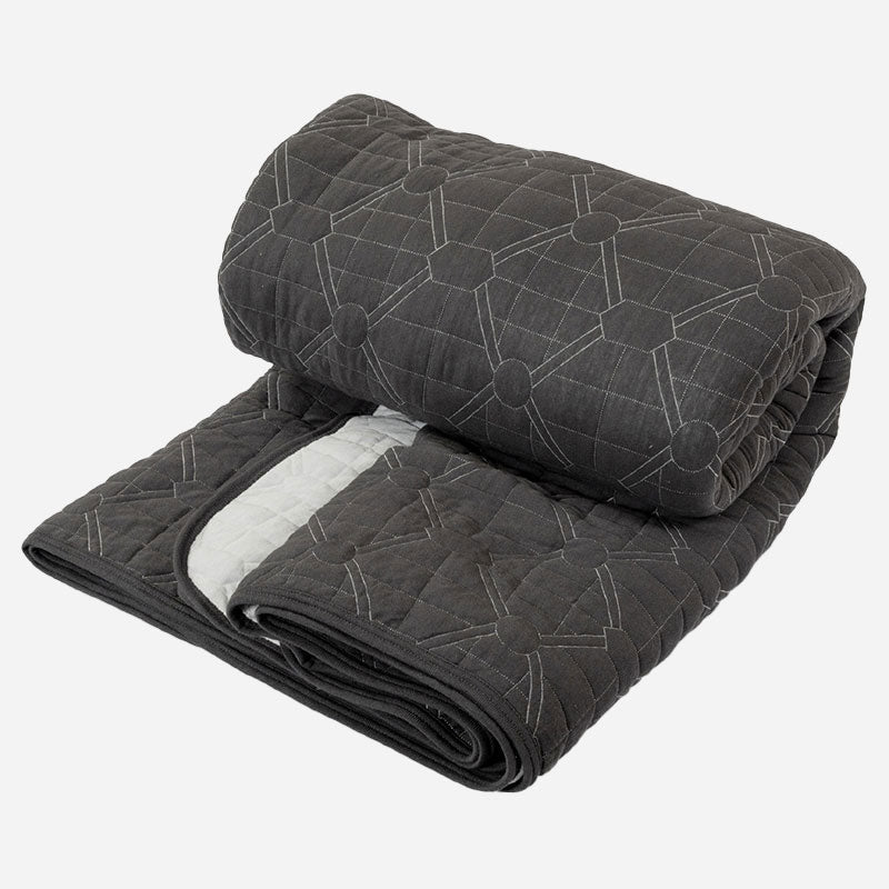 BodyComfy 100% Cotton Hosiery King-Size Fitted Bedcover – Diamond Weave Quilted Print