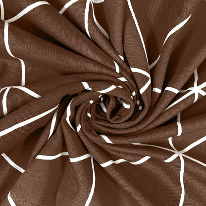 Bodycomfy 100% Cotton Hosiery King Size Fitted Bedsheet – Geometrical Panel Print