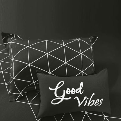 Bodycomfy 100% Cotton Hosiery King Size Fitted Bedsheet – Geometrical Panel Print