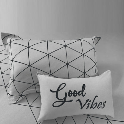 Bodycomfy 100% Cotton Hosiery King Size Fitted Bedsheet – Geometrical Panel Print