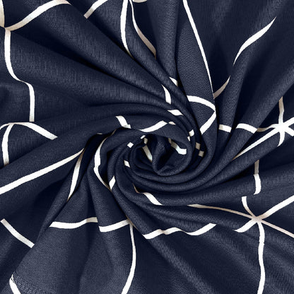 Bodycomfy 100% Cotton Hosiery King Size Fitted Bedsheet – Geometrical Panel Print