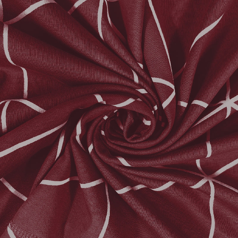 Bodycomfy 100% Cotton Hosiery King Size Fitted Bedsheet – Geometrical Panel Print