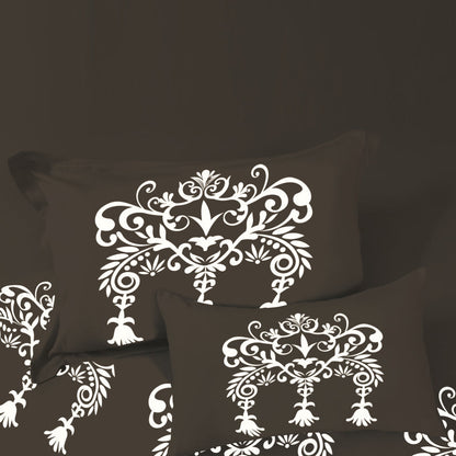 Bodycomfy 100% Cotton Hosiery King Size Fitted Bedsheet – Motif Panel Print