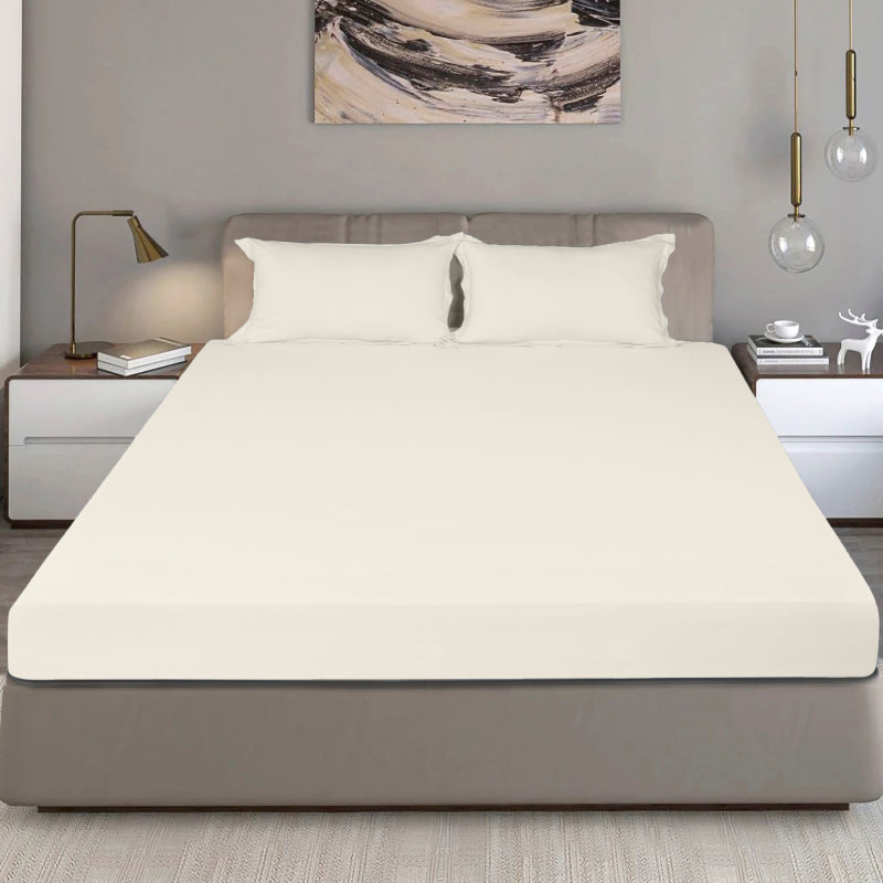 Bodycomfy 100% Cotton Hosiery King Size Fitted Bedsheet – Solid