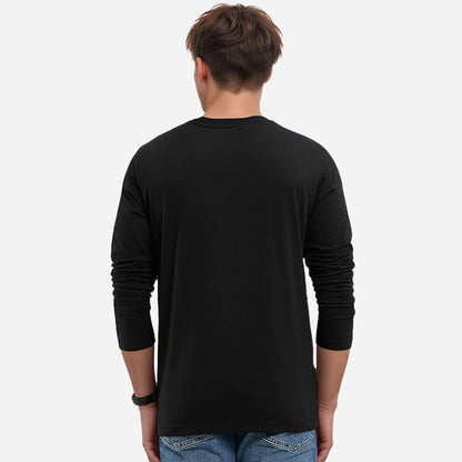 TESON by Bodycare Solid Mens Tshirt Round Neck Full Sleeves - Black