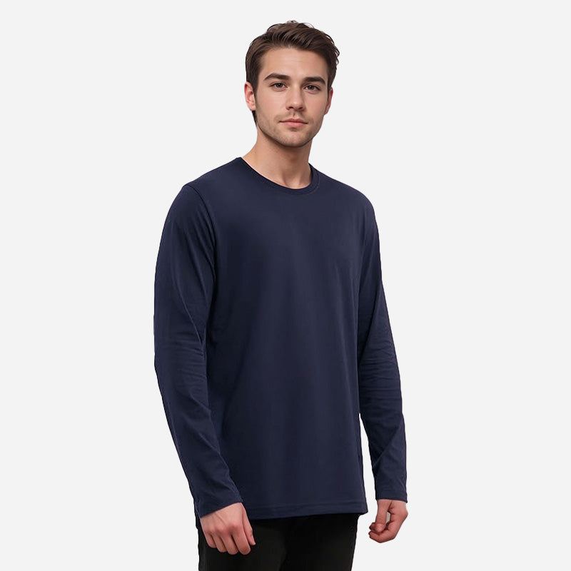 TESON by Bodycare Solid Mens Tshirt Round Neck Full Sleeves - Navy