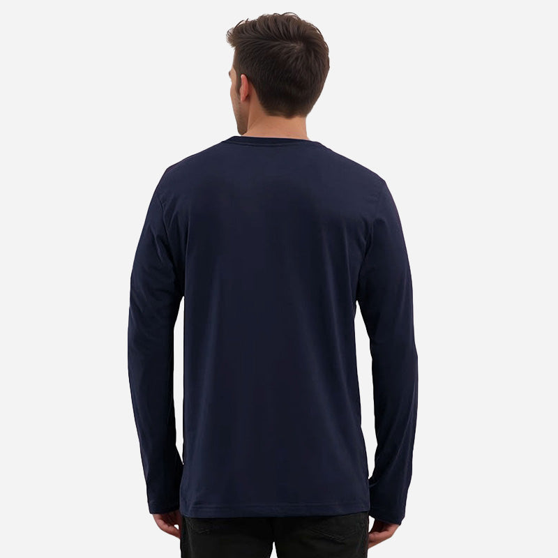 TESON by Bodycare Solid Mens Tshirt Round Neck Full Sleeves - Navy