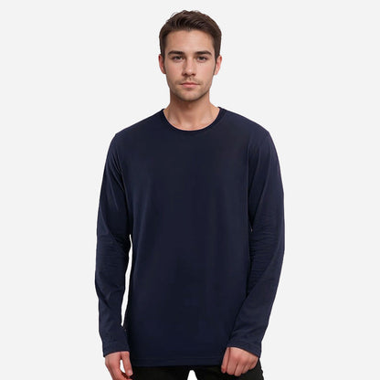 TESON by Bodycare Solid Mens Tshirt Round Neck Full Sleeves - Navy