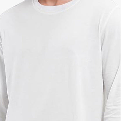 TESON by Bodycare Solid Mens Tshirt Round Neck Full Sleeves - White