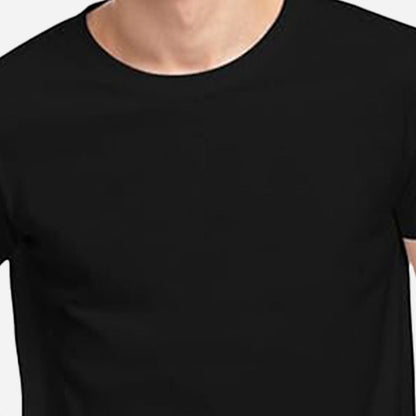 TESON Mens Tshirt Round Neck Half Sleeves - Black