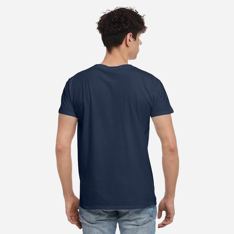 TESON Mens Tshirt Round Neck Half Sleeves - Navy