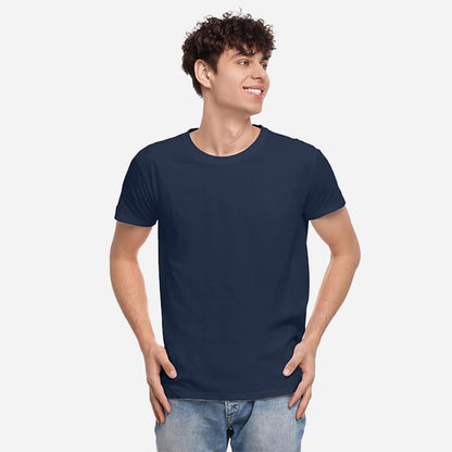 TESON Mens Tshirt Round Neck Half Sleeves - Navy