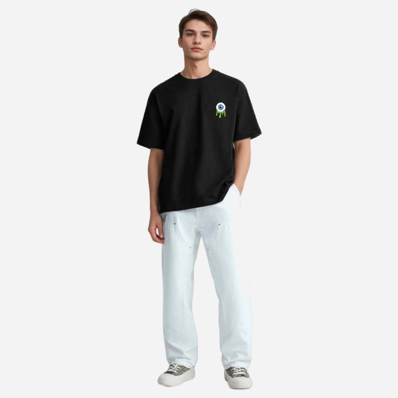 TESON by Bodycare Men's 100% Cotton Oversized Baggy Fit Drop Shoulder Half Sleeve Solid Round Neck T-Shirt