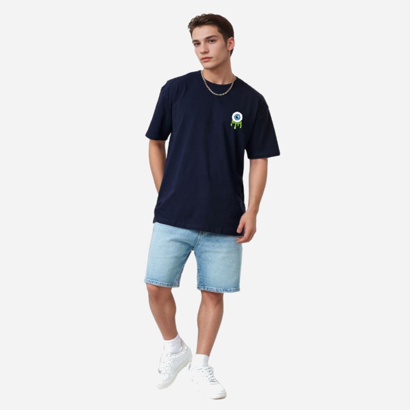 TESON by Bodycare Men's 100% Cotton Oversized Baggy Fit Drop Shoulder Half Sleeve Solid Round Neck T-Shirt