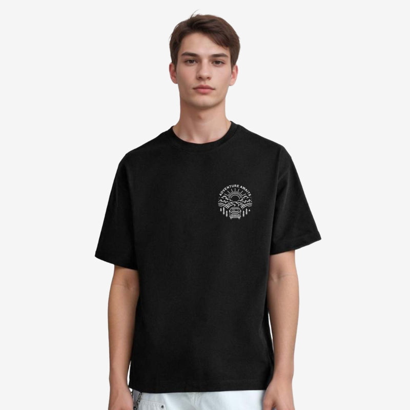 TESON by Bodycare Men's 100% Cotton Oversized Baggy Fit Drop Shoulder Half Sleeve Solid Round Neck T-Shirt White